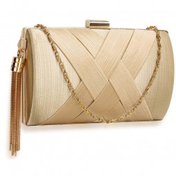 Nude Tassel Clutch