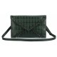 Green Skull Flapover Clutch Purse