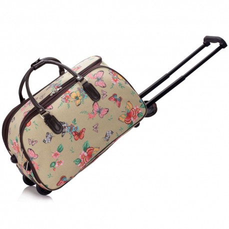 Cestovní taška s kolečky Ashley Butterfly Beige