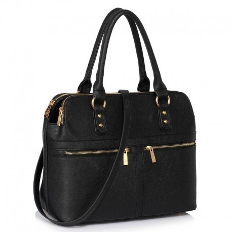 Dámská kabelka Black Zipper Tote